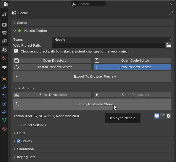 Needle Cloud Blender Integration