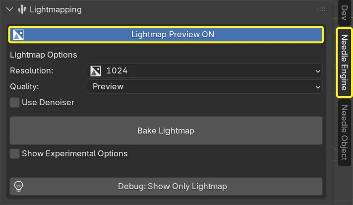 Lightmap settings