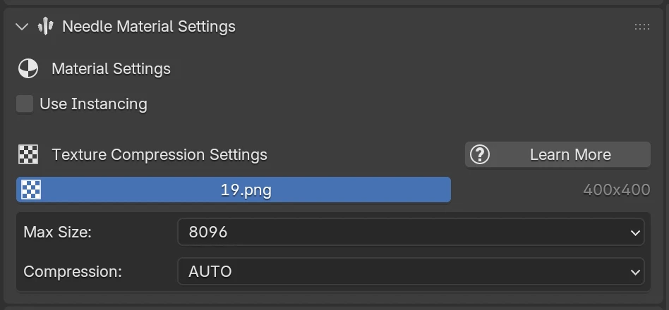 Blender Per-Texture Compression Settings