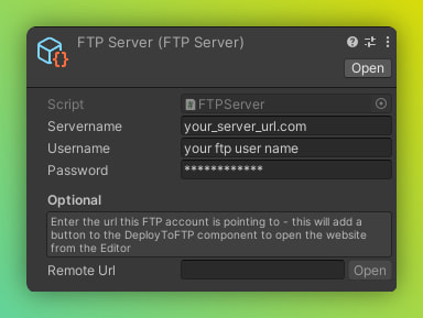 Deploy to FTP server asset