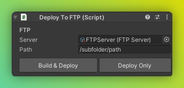 Deploy to FTP component in Unity with server asset assigned